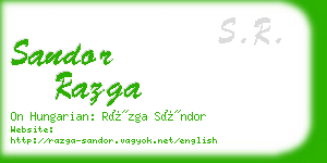 sandor razga business card